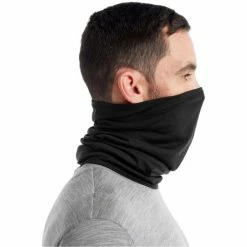 Cache Cous ICEBREAKER COOL-LITE FLEXI CHUTE BLACK 22 Noir -Bonnets Soldes Boutique 9 106013 u cool lite flexi chute black ib0a56fl001 02