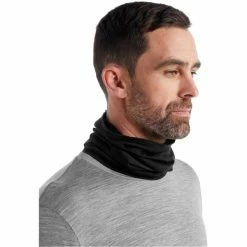 Cache Cous ICEBREAKER COOL-LITE FLEXI CHUTE BLACK 22 Noir -Bonnets Soldes Boutique 9 106013 u cool lite flexi chute black ib0a56fl001 04