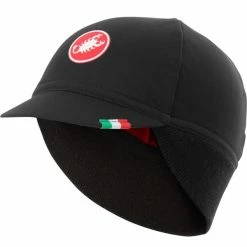 Casquettes Vélo CASTELLI DIFESA THERMAL CAP BLACK RED 21 Noir