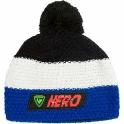 Bonnets Ski ROSSIGNOL HERO POMPON NEON BLUE 22 Bleu / Noir / Blanc